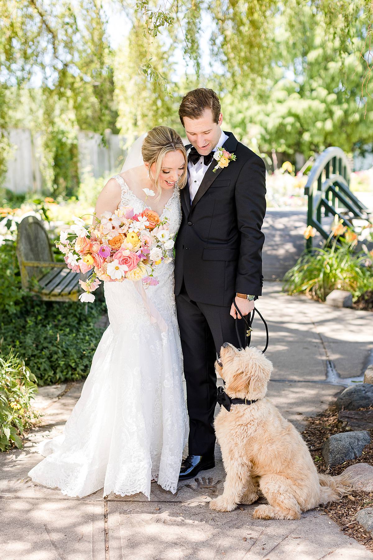 Michigan State University Wedding photographs with dog