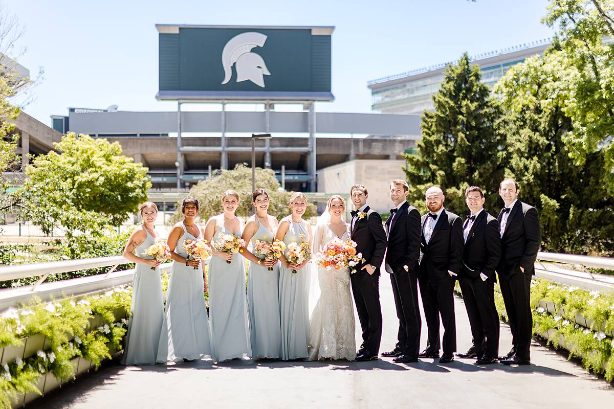 Michigan State University Wedding photographs at Spartan Stadium