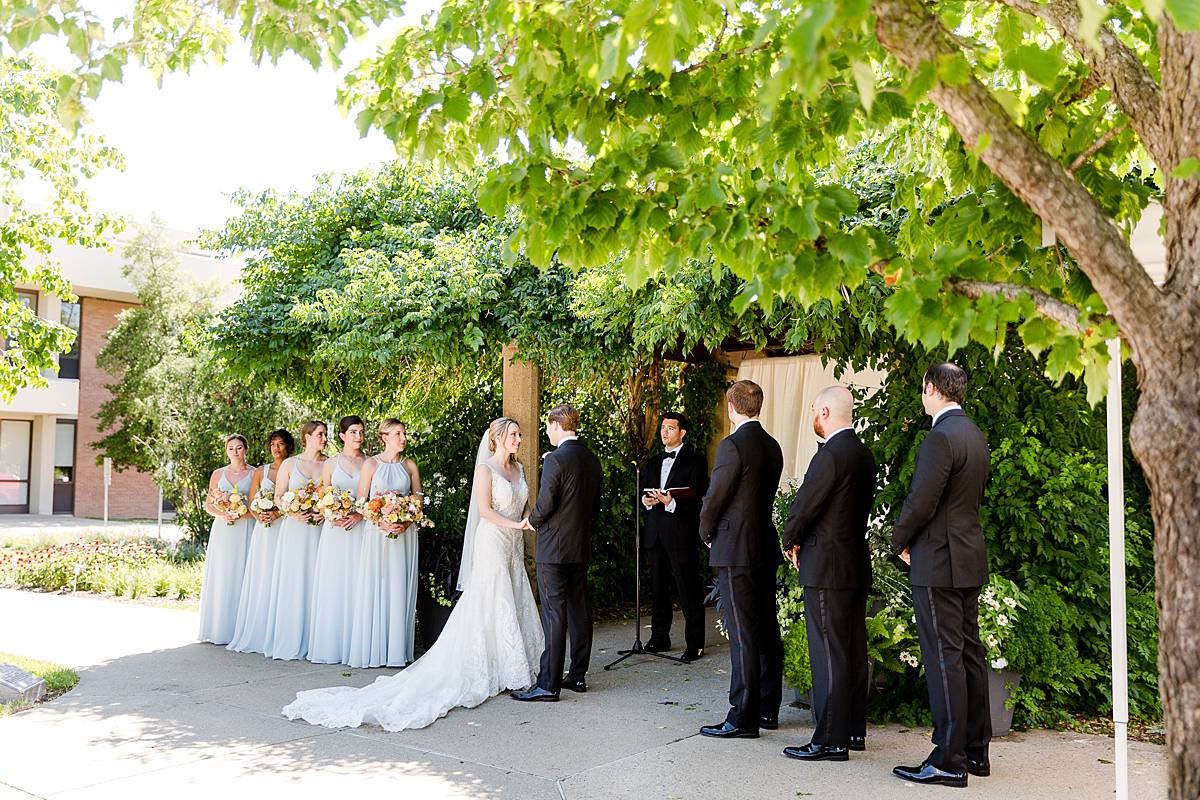 MSU North Gardens summer wedding ceremony