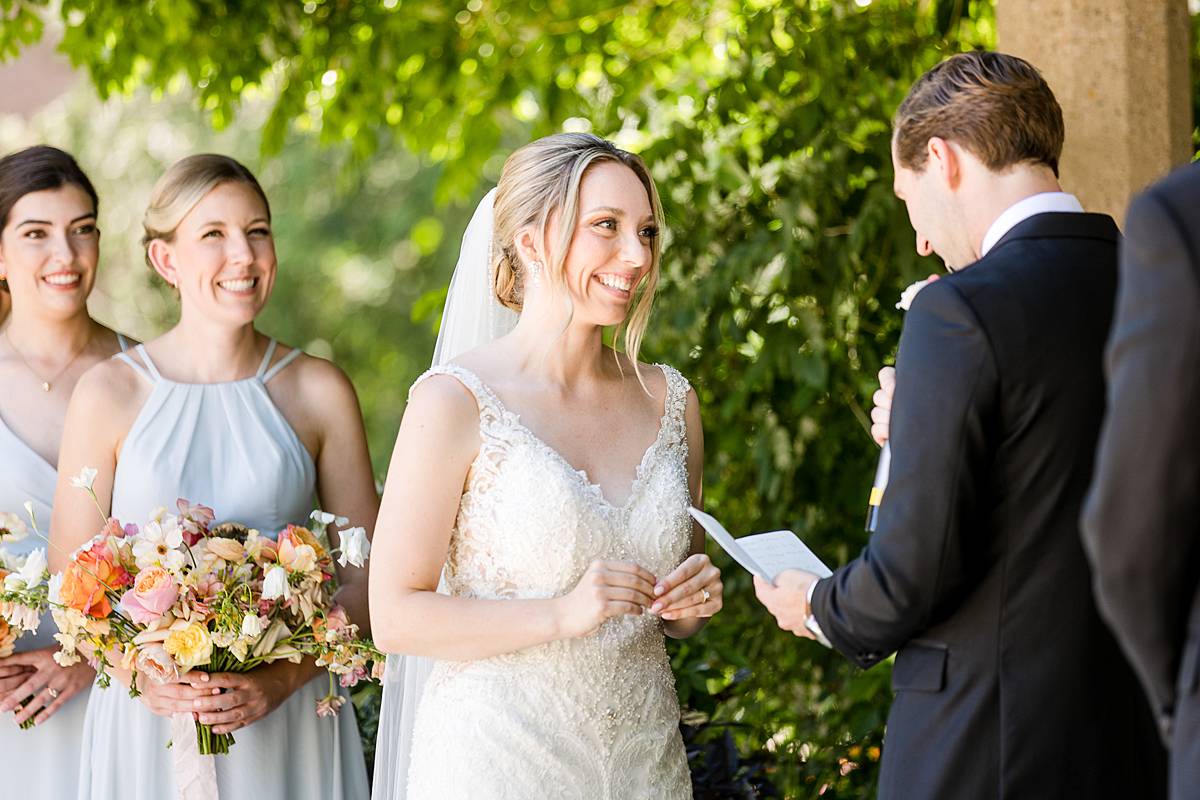 MSU North Gardens summer wedding ceremony