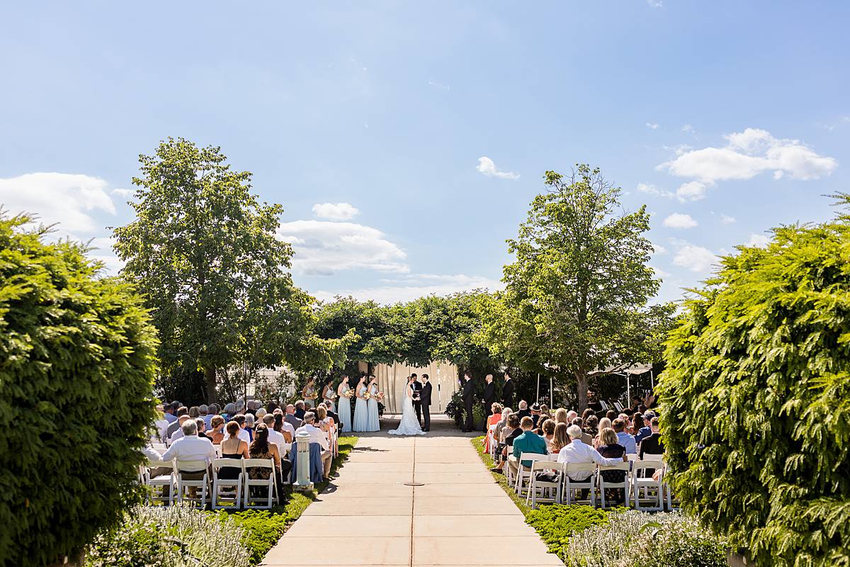 MSU North Gardens summer wedding ceremony