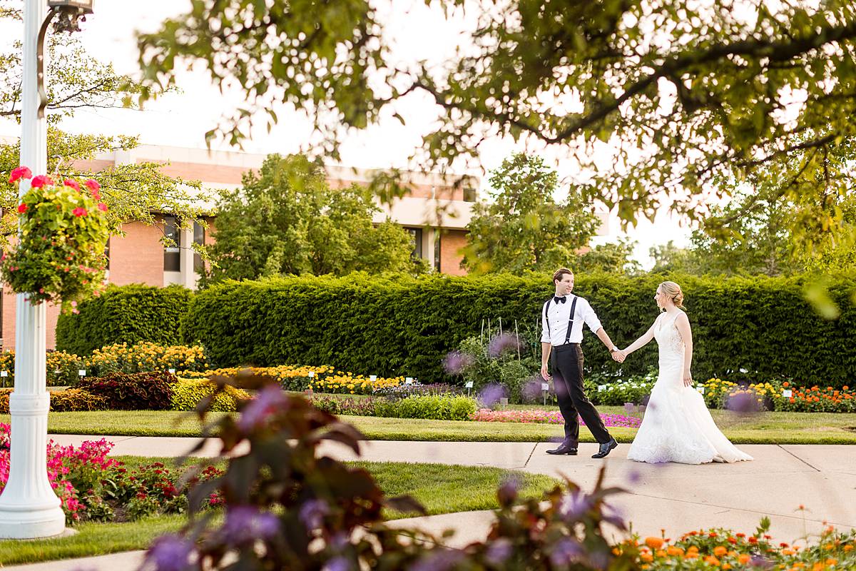 Wedding reception photographs at MSU Horticulture Gardens